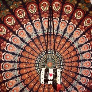 BETSEY JOHNSON STRIPPED AND STUDDED BAG